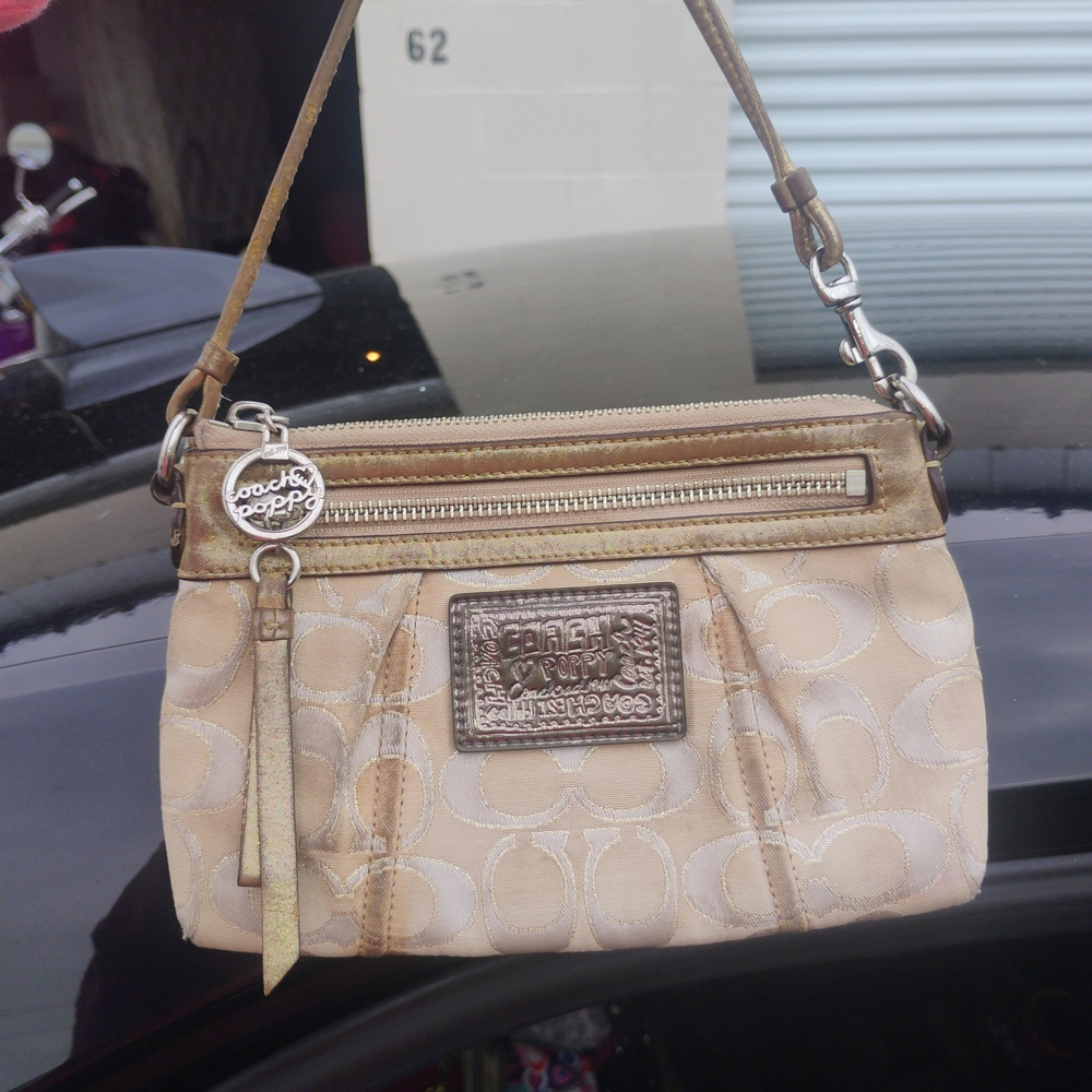 Coach Tan Signature Wristlet
